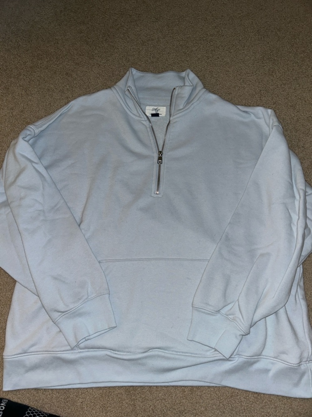 American Eagle Outfitters Light Blue Quarter-Zip Pullover